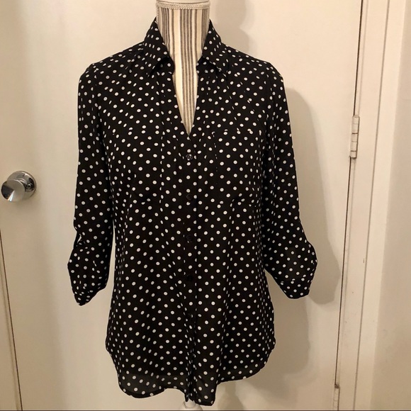 by & by Tops By By Polka Dot Black And White Blouse Small Poshmark